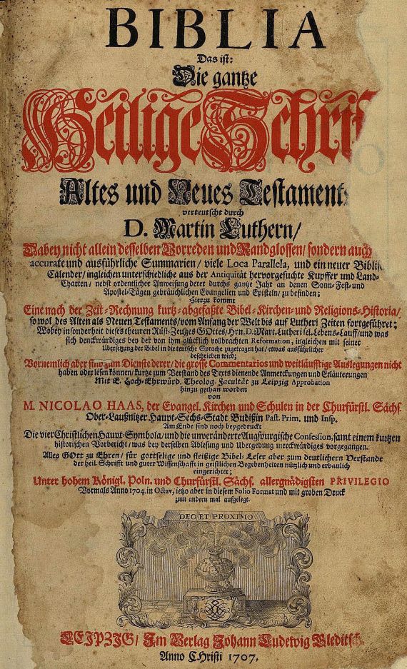 Biblia germanica - Biblia germanica. Leipzig 1707.