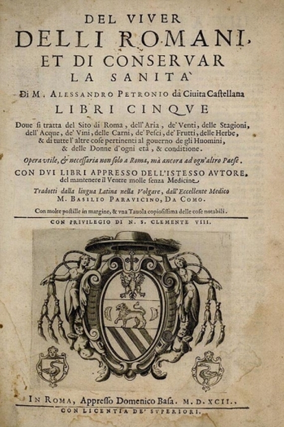 Petronio, A. - Del viver delli Romani. 1592