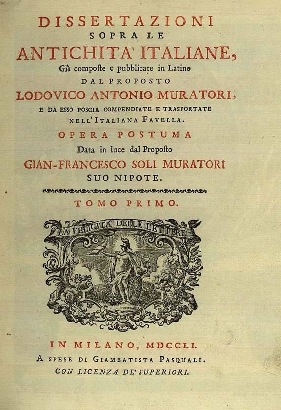 Lodovico Antonio Muratori - Dissertazioni, 3 Bde. 1751.