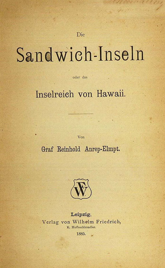 Reinhold Anrep-Elmpt - Sandwich-Inseln. 1885