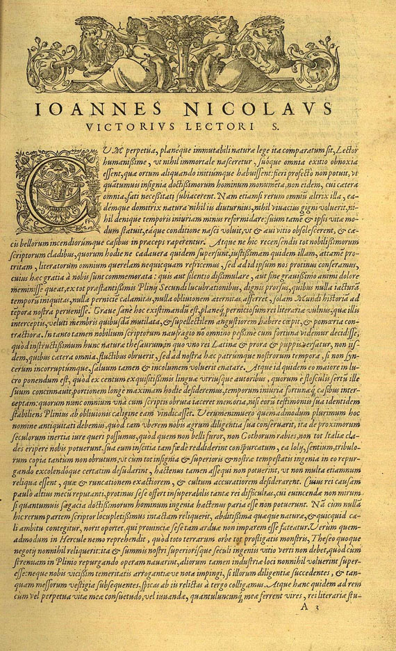 Caecilius Plinius Secundus - Historiae mundi. 1593