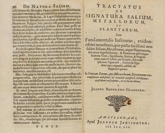 Johann Rudolf Glauber - Tractatus de natura salium. 1659