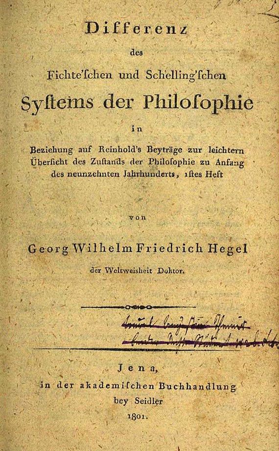 Georg Wilhelm Friedrich Hegel - Differenz des Fichte