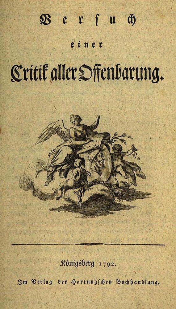 Johann Gottlieb Fichte - Versuch einer Kritik aller Offenbarung 1792