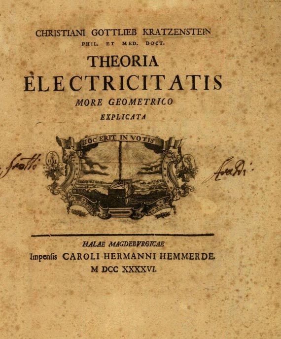Christian Gottlieb Kratzenstein - Theoria Electricitatis (1746)