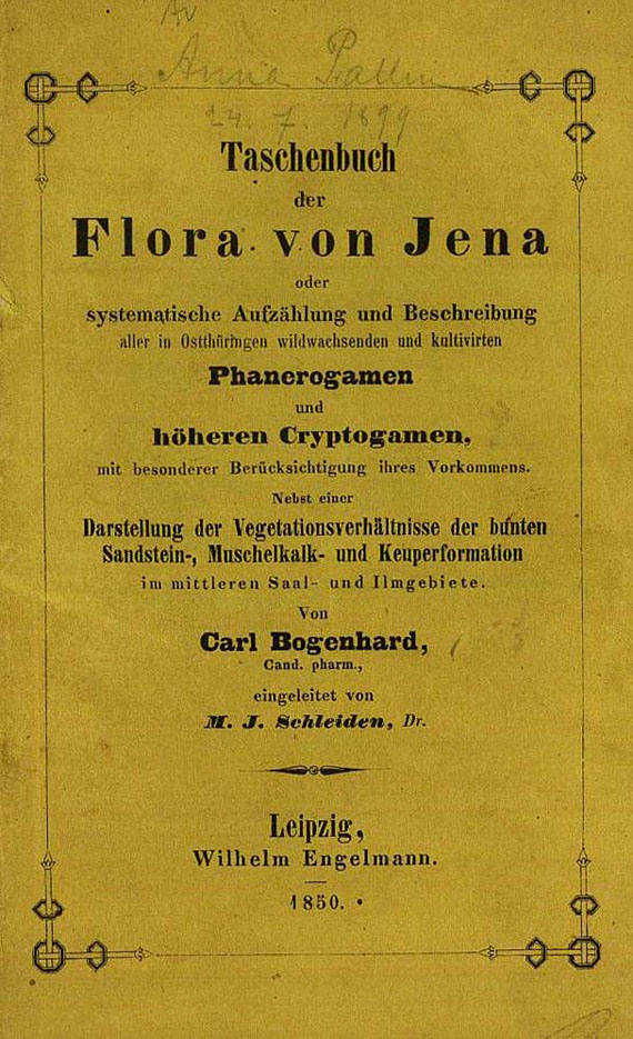 Carl Bogenhard - Die Flora von Jena. 1850
