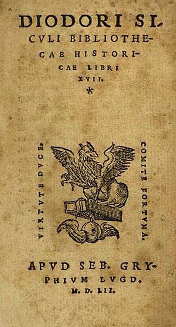Diodorus Siculus - Bibliothecae historicae. 1552