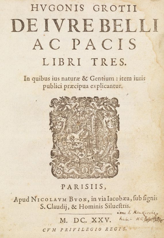 Hugo Grotius - De iure belli. 1625