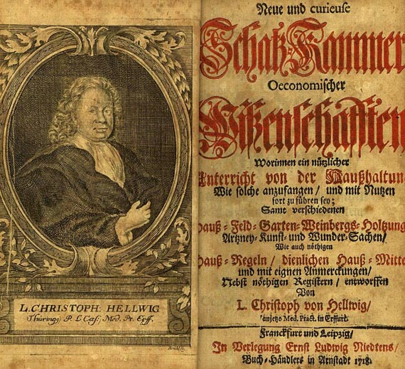 Landwirtschaft und Hausväter - Hellwig, Chr. von, Schatz-Kammer Oeconomischer Wissenschafften. 1718