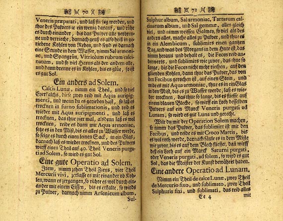 Alchemie und Okkulta - Gertz, P., Theophrastische Geheimnüße. 1720