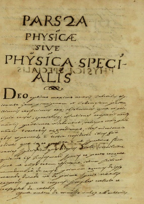 Manuskripte - Aristoteles-Kommentar - Physicae sive physica. ca. 1680