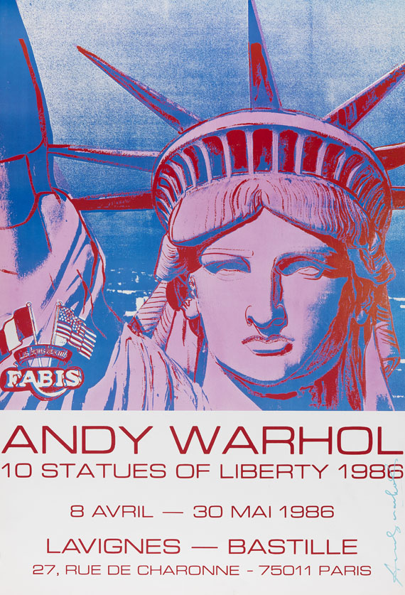 Andy Warhol - Plakat: 10 Statues of Liberty