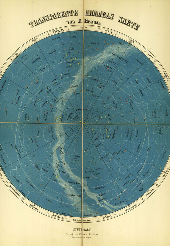 Friedrich Braun - Himmels-Atlas in transparenten Karten, 1860.