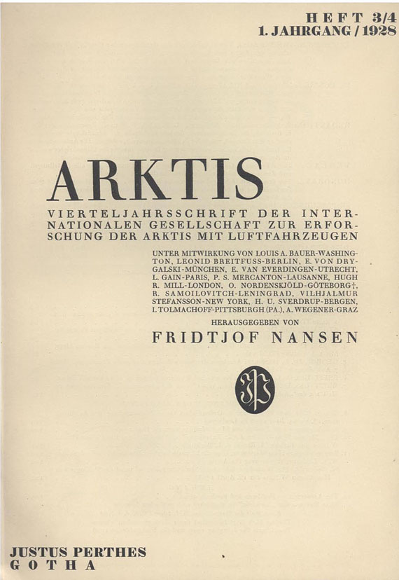   - Arktis, 10 Hefte. 1928-31.