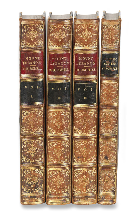 Charles Henry Churchill - Mount Lebanon, 3 Bde. - Dabei: Druzes and Maronites, zus. 4 Bde. 1853-62. - Cover