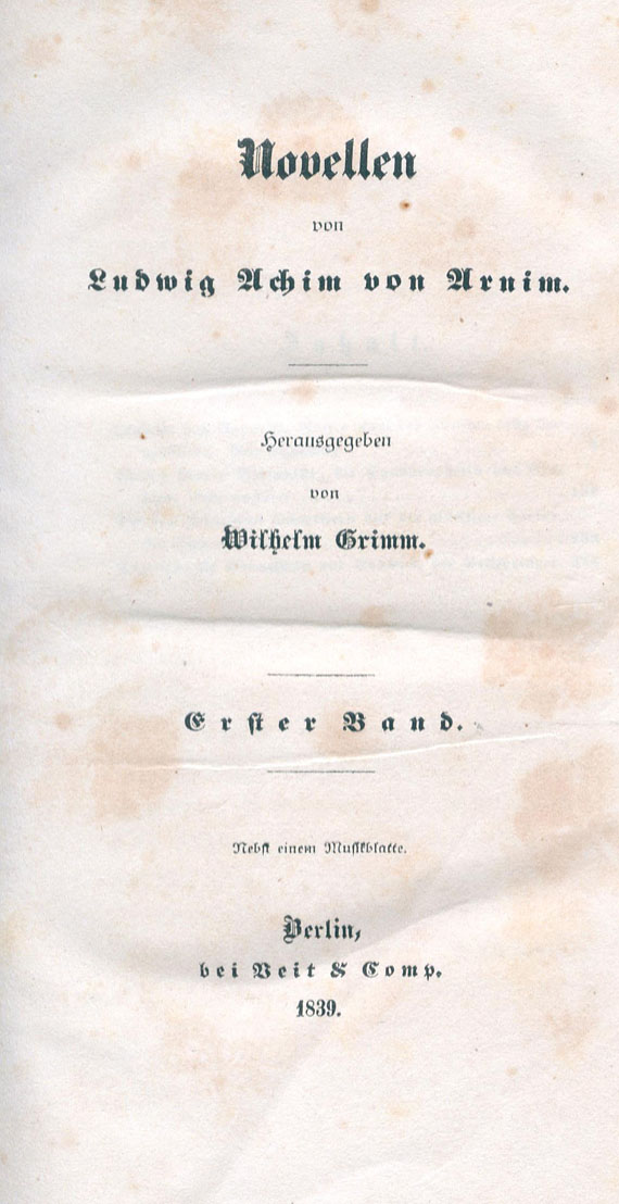 Achim von Arnim - Sämmtliche Werke. 1839-1848. 13 Bde. (von 22)