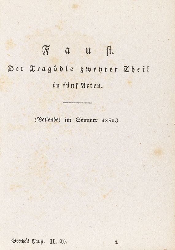 Johann Wolfgang von Goethe - 2 Bde., Faust Tle. 1 u. 2, 1808 u. 1833 - 