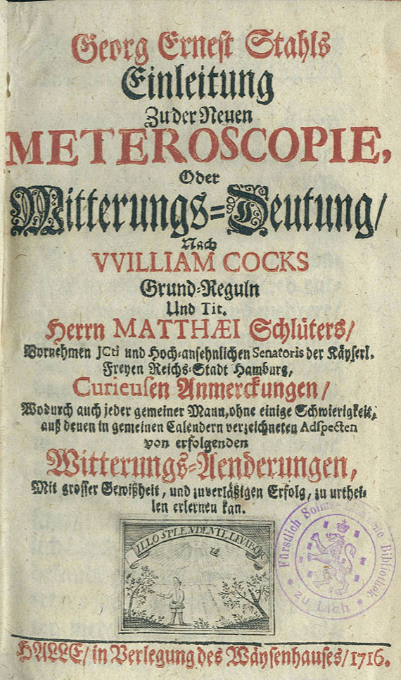 Georg Ernst Stahl - Meteroscopie. 1716