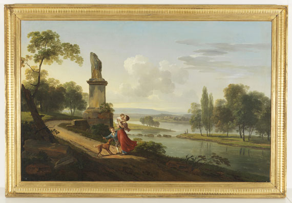 Pierre-Antoine Marchais - Klassizistische Flusslandschaft mit junger Mutter