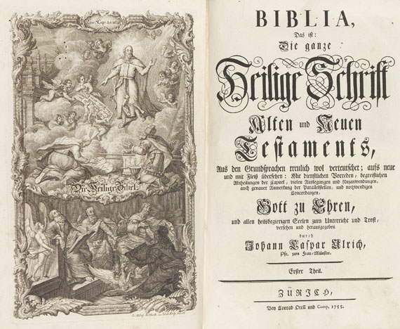 Biblia germanica - Biblia, Heilige Schrift. Zürich 1755..
