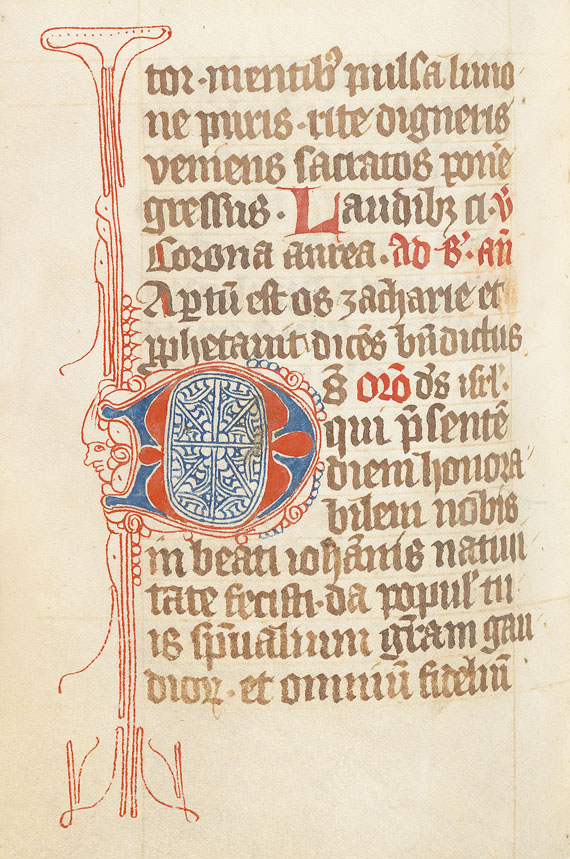   - Pergamenthandschrift um 1370, nach dem Kalendarium. - 