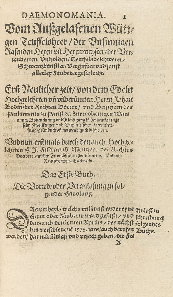 Jean Bodin - De daemonomania magorum. 1581. - 