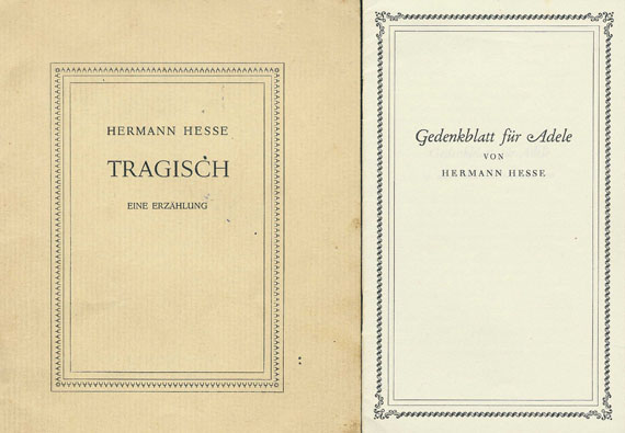 Hermann Hesse - 42 Privatdrucke (ohne Signatur). Dabei: Diverse Bücher u. Drucke von Hesse. Ca. 1936-60.