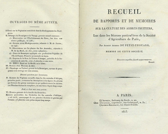L. M. A. Du Petit-Thouárs - Recueil. 1815