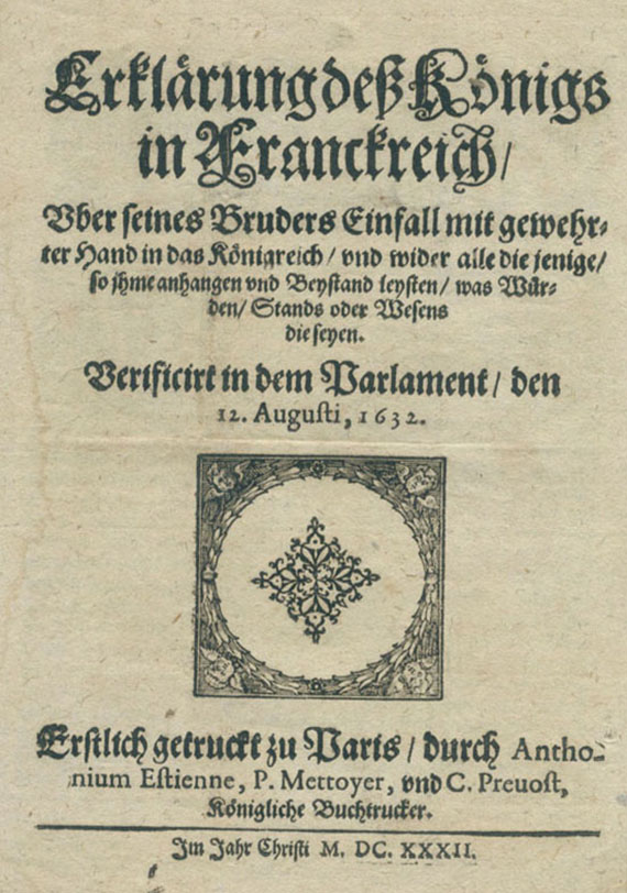 Flugschriften - 5 Flugschriften. 1616-80.