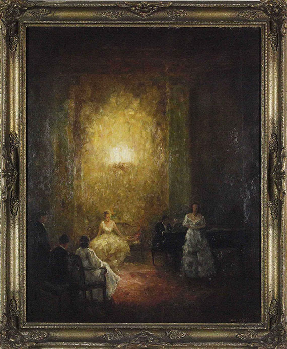 Otto Pippel - Musizierende Abendgesellschaft - Frame image