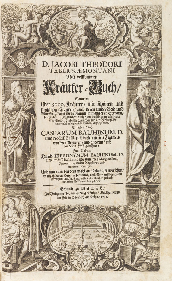 Jacob Theodor Tabernaemontanus - Kräuter-Buch. 3 Teile in 2 Bänden