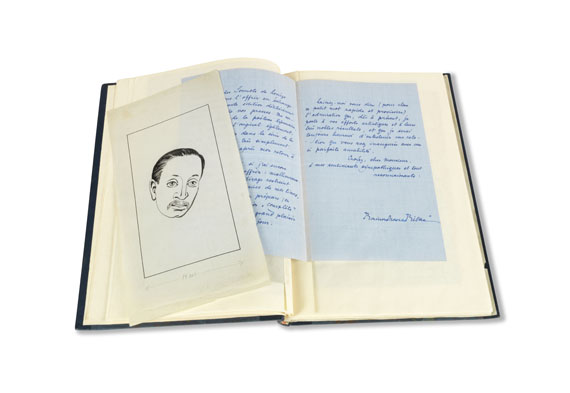 Rainer Maria Rilke - Typoskript, Korrekturfahnen, 6 Briefe und 1 eigh. Gedicht zu "Les Roses", in 1 Band
