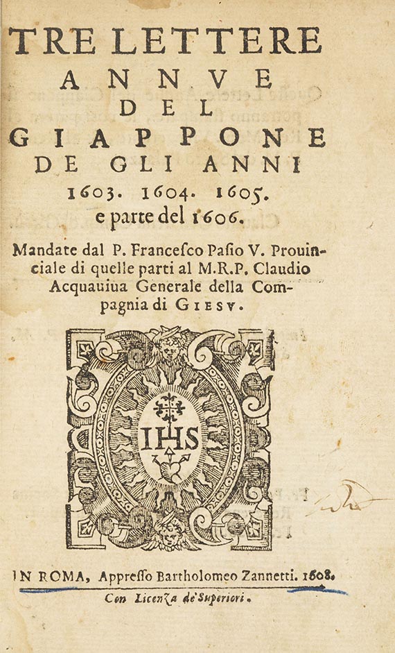 Francesco Pasio - Tre lettere annue del Giappone