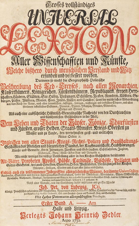 Johann Heinrich Zedler - Universal Lexicon - 