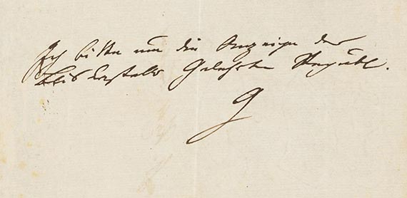 Johann Wolfgang von Goethe - Eigh. Billet an Bertuch