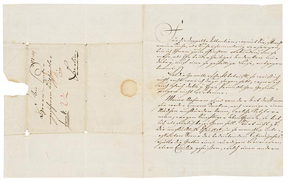 Johann Wolfgang von Goethe - Brief von Schreiberhand an J. D. Sander. 2 S.
