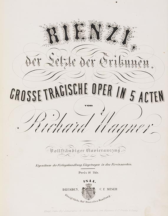 Richard Wagner - Rienzi, der letzte der Tribunen. 2 Bände