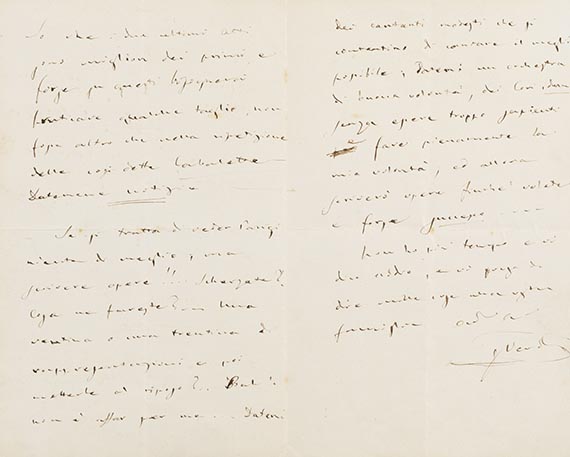 Giuseppe Verdi - Eigenhändiger Brief an Léon Escudier - 