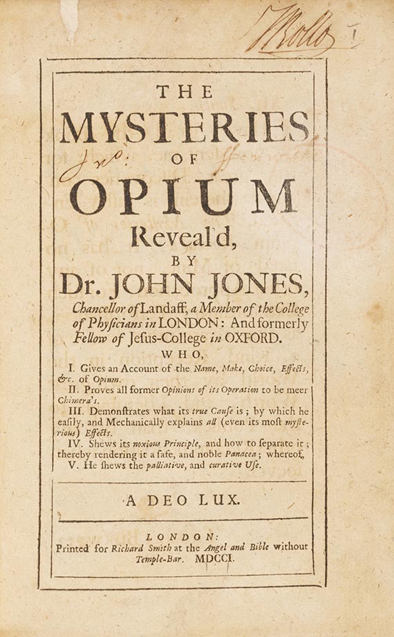 John Jones - The mysteries of opium reveal'd