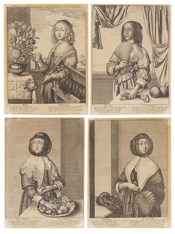 Wenzel Hollar - Jahreszeitenserie 4 Blatt