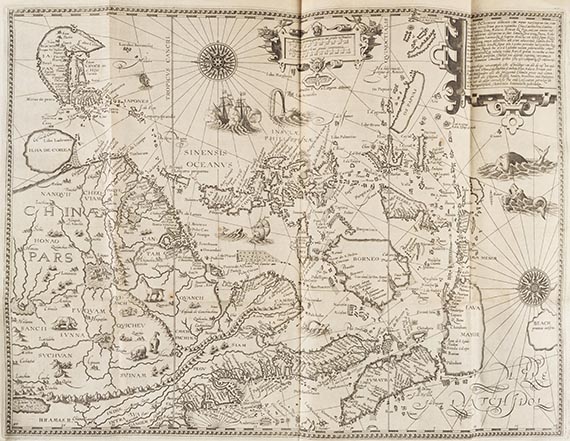 Jan Huygen van Linschoten - Navigatio in orientalem. - Descriptio totius Guineae. 2 Teile in 1 Band - 