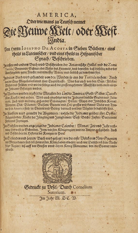 Matthias Quad - Geographisch Handtbuch. - Angeb.: Acosta, America, oder ... die Neuwe Welt, oder West-India - 